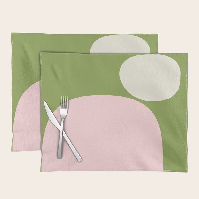 Simply Pink and Green Placemat by apricot+birch Society6