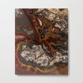 Twisted patterns of brown, red and beige stone Metal Print