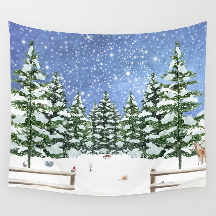 A Winter's Night Wall Tapestry