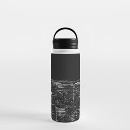 New York City at Night | Black and White Photography Water Bottle
