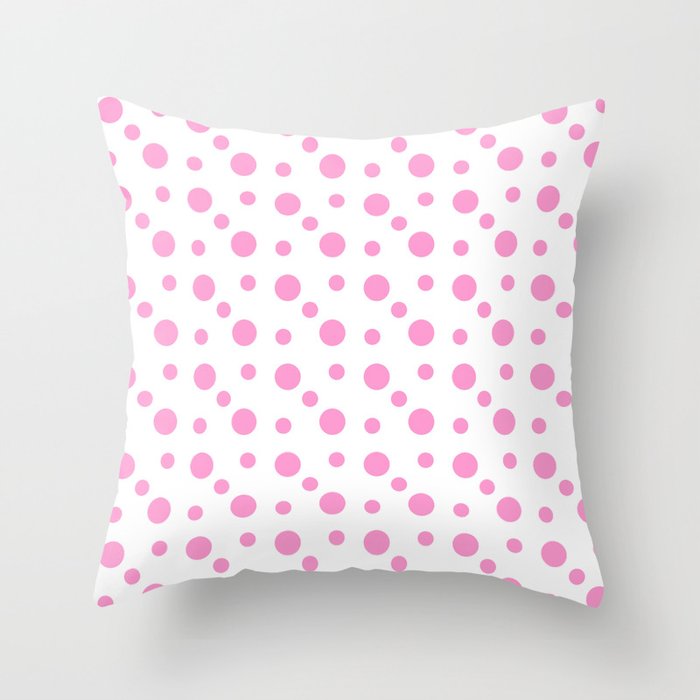 new polka dot 20- pink Throw Pillow