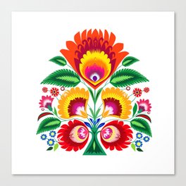 Folk flowers Canvas Print