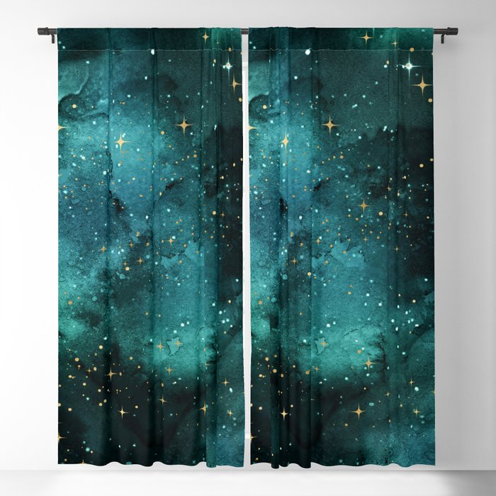 Beatiful Teal Design Blackout Curtain