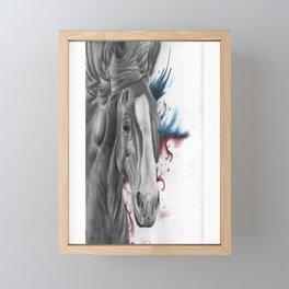Horse running Framed Mini Art Print