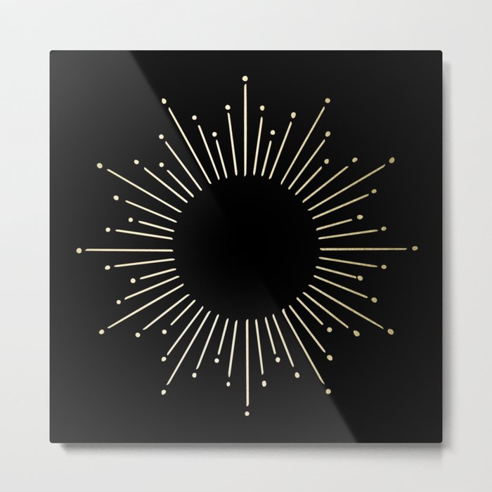 Mod Sunburst Gold 1 Metal Print