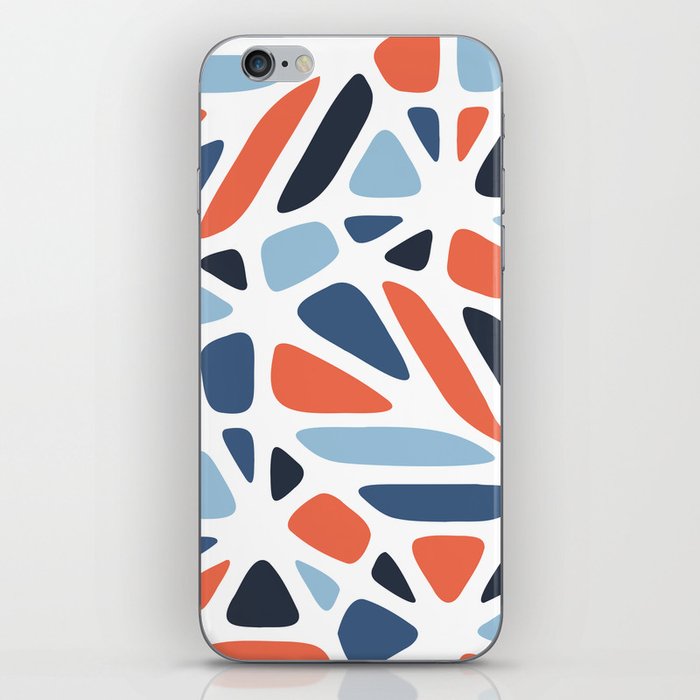 Abstract Modern Cell Pattern - Blue and Red iPhone Skin