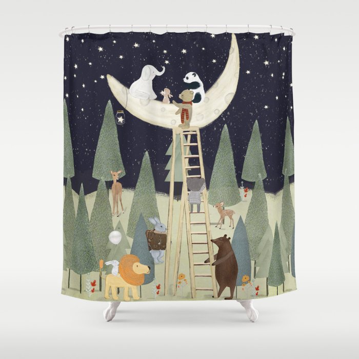 the moon forest Shower Curtain