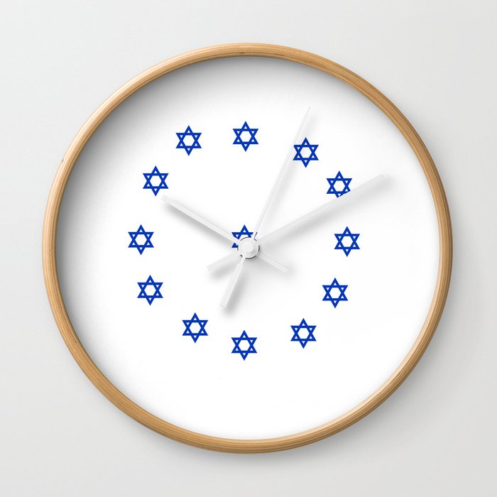 Star of David. A Clock.-Magen David,israel,judaism,bible, מָגֵן דָּוִד, jerusalem Wall Clock