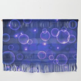 BUBBLES IN DARK BLUE. Wall Hanging