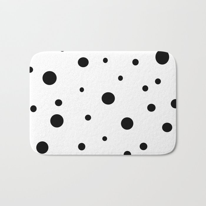 White and Black Polka Dots Bath Mat