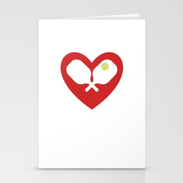Pickleball Heart Stationery Cards
