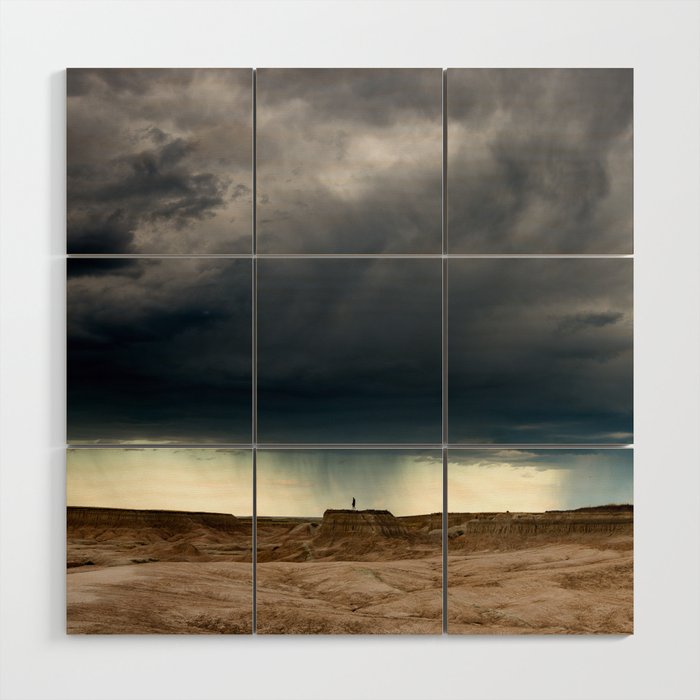 Rainy Day in Badlands National park Wood Wall Art