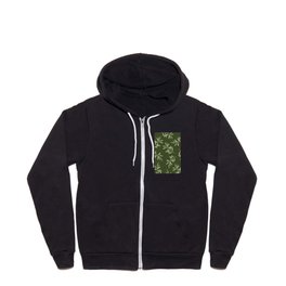 olive branch pattern design - green Zip Hoodie