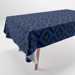Blue and Black Ornamental Arabic Pattern Tablecloth