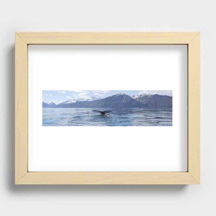Iceland Whale Bookmark Recessed Framed Print