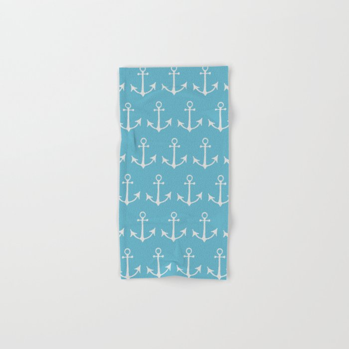 Nautical Anchors Boat Blue Gray Hand Bath Towel By Nautical Anchors Boat Blue Gray Hand Bath Towel