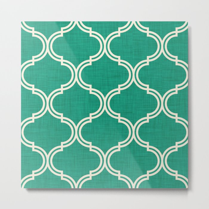 Ogee pattern Green  Metal Print