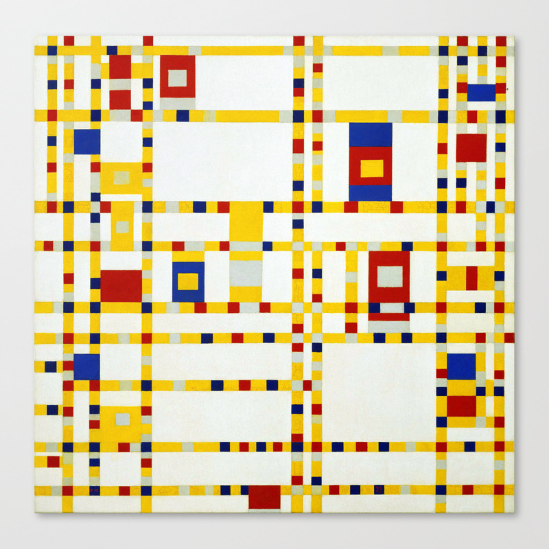 Broadway Boogie Woogie Piet Mondrian 1942 1943 Canvas Print By Asarstudios Society6