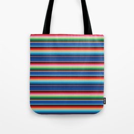 Deep blue mexican blanket poncho serape saltillo stripes Tote Bag