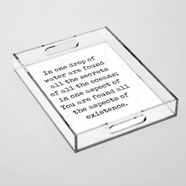 One drop of water - Kahlil Gibran Quote - Literature - Typewriter Print 1 Acrylic Tray