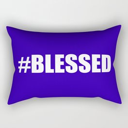 #BLESSED blue & white Rectangular Pillow