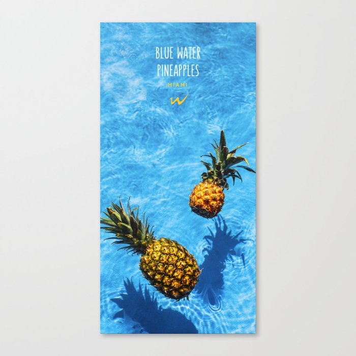 Blue water pineapples Canvas Print