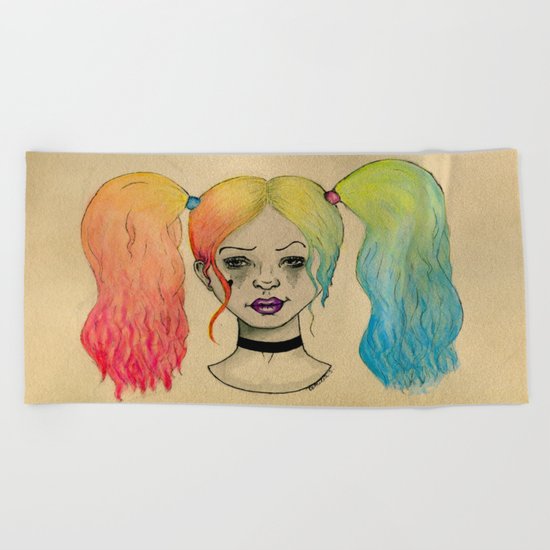 HARLEY QUINN FANART Beach Towel