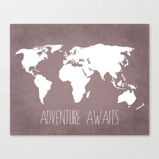 Adventure Awaits World Map Canvas Print