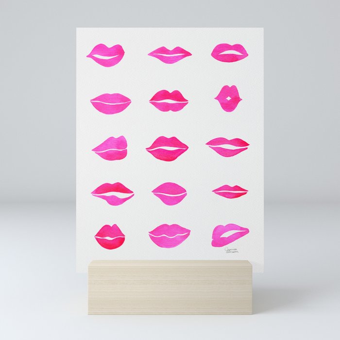 Hot Pink Lips Mini Art Print
