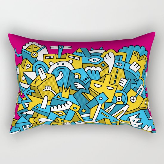 Chewing The Mat Rectangular Pillow