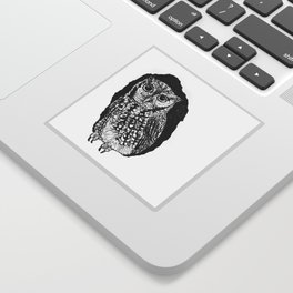 Screech Owl BW Sticker