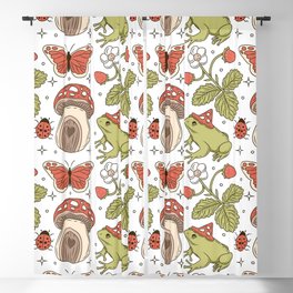 Cottagecore Mushrooms and Frogs Blackout Curtain