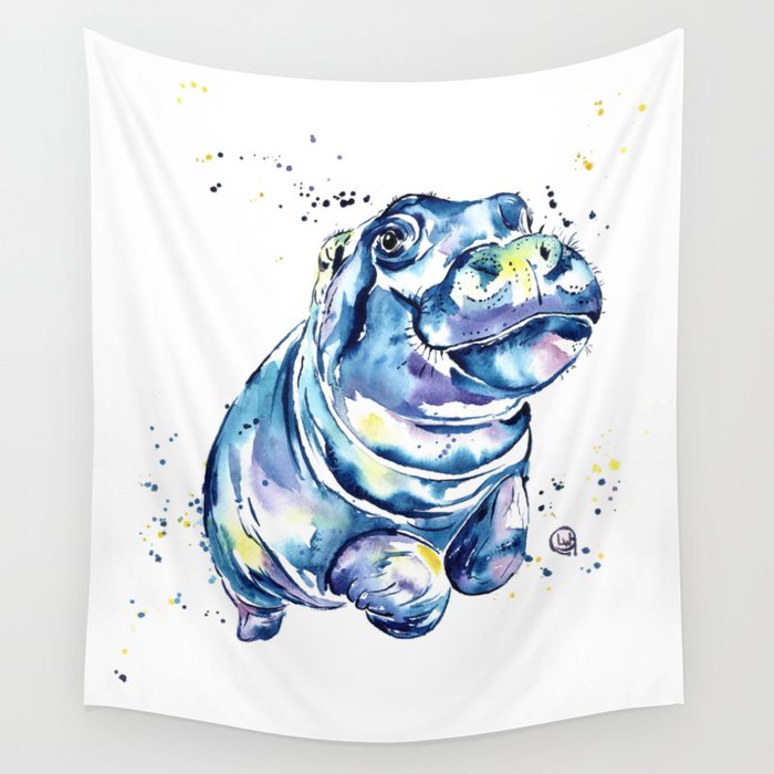 Hippo tapestry sales