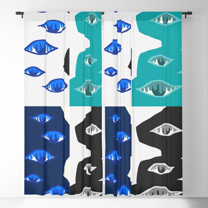 The crying eyes patchwork 2 Blackout Curtain