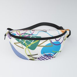 Drawing illustration abstract pen marks.Doodle background with semicircle pattern.No.14 Fanny Pack