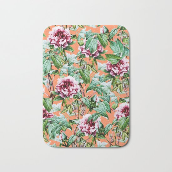Frosty Florals || #society6 #decor #buyart Bath Mat
