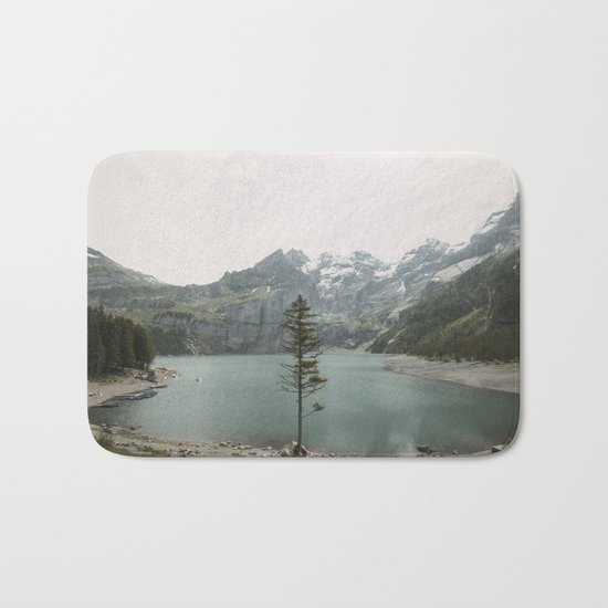 Lone Switzerland Tree - Landscape Photography Bath Mat