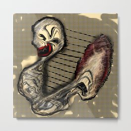 Mettle / Chain Metal Print | Braindeadphilosophy, Contemporary, Surreal, Macabre, Red, Dots, Abstract, Antique, Vintage, Skeleton 