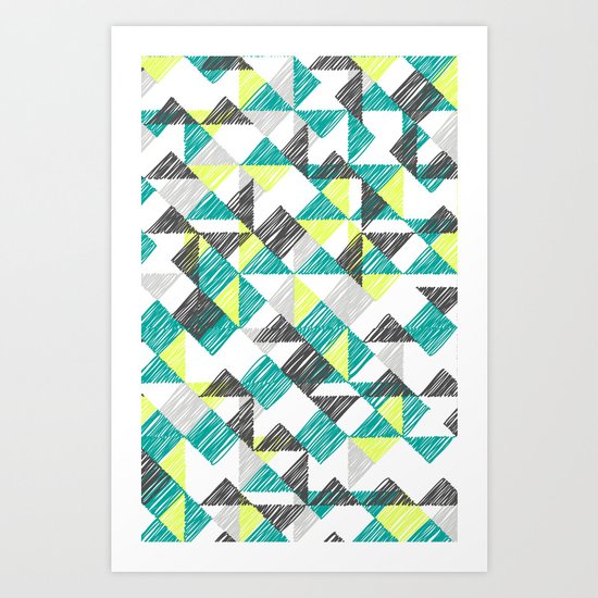scribble triangles Art Print