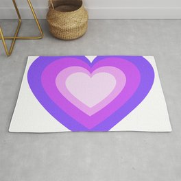 Purple Groovy Heart, Abstract Art Area & Throw Rug