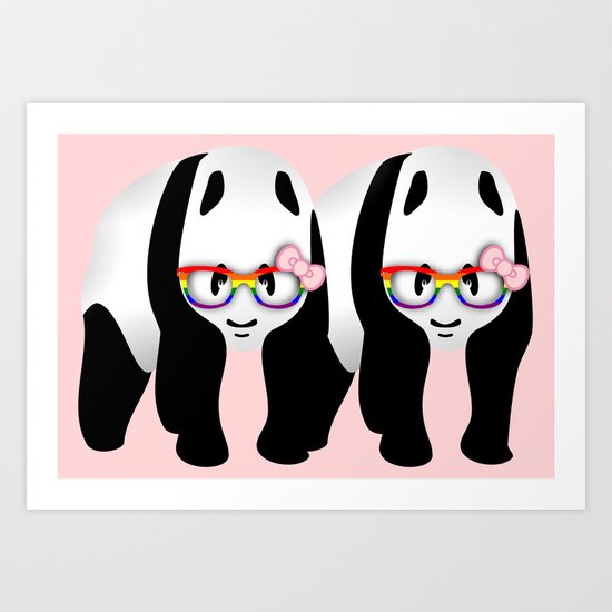 Lesbian Gay Pride Pandas Art Print