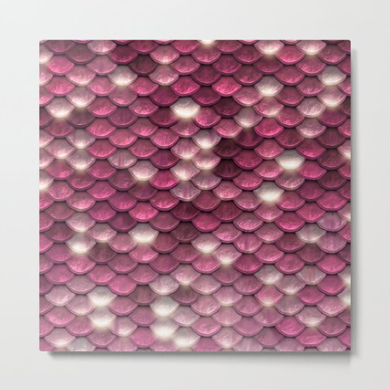 Pink mermaid glitter sparkling scales - Mermaidscales on #Society6 Metal Print