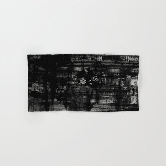 Into the Night - Black & White, textured abstract Hand & Bath Towel