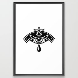 Teary eye military emblem Framed Art Print