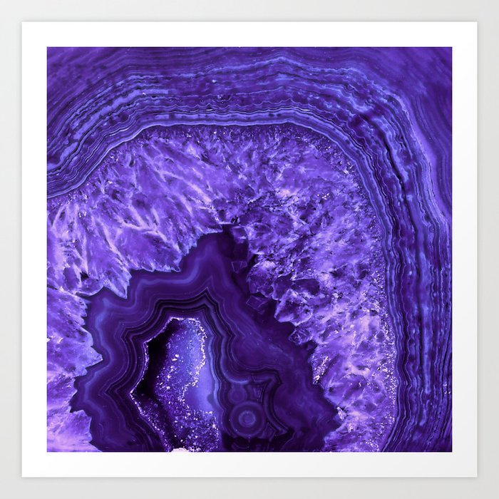 Ultra Violet Agate Mineral Gemstone Art Print