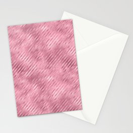 Luxury Pink Metallic Stripes Pattern Stationery Card