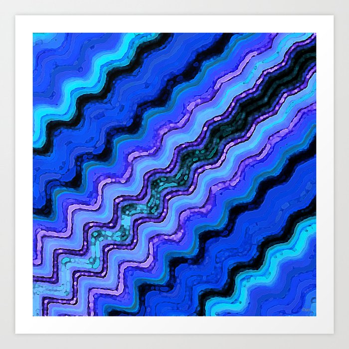 Blue Tranquil Waves Art Print