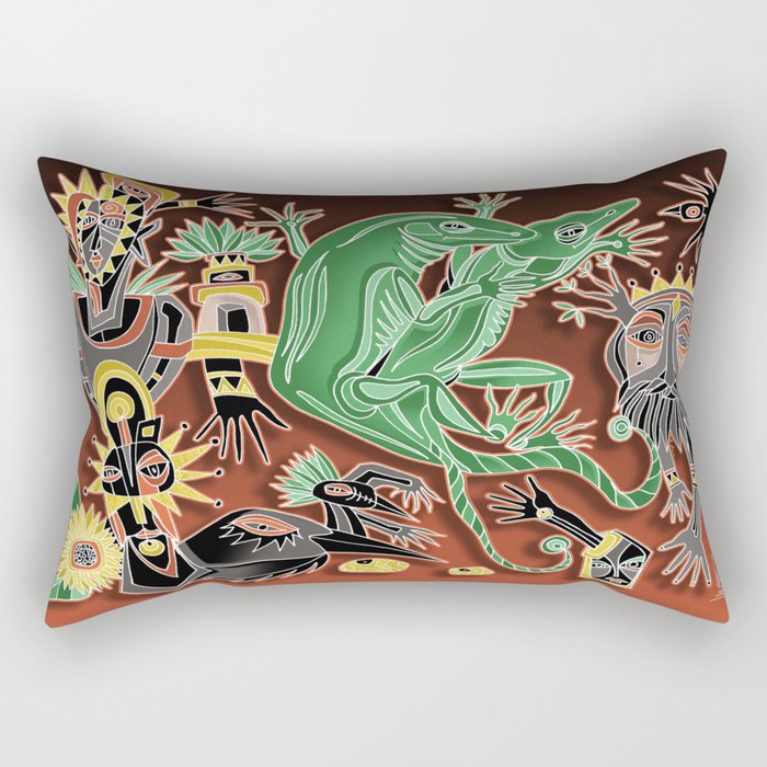 dancing geckos Rectangular Pillow
