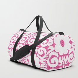 Spring Daisy Retro Lace Hot Pink Duffle Bag