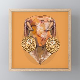 Thanksgiving Turkey With Ice Cream Drumsticks Framed Mini Art Print